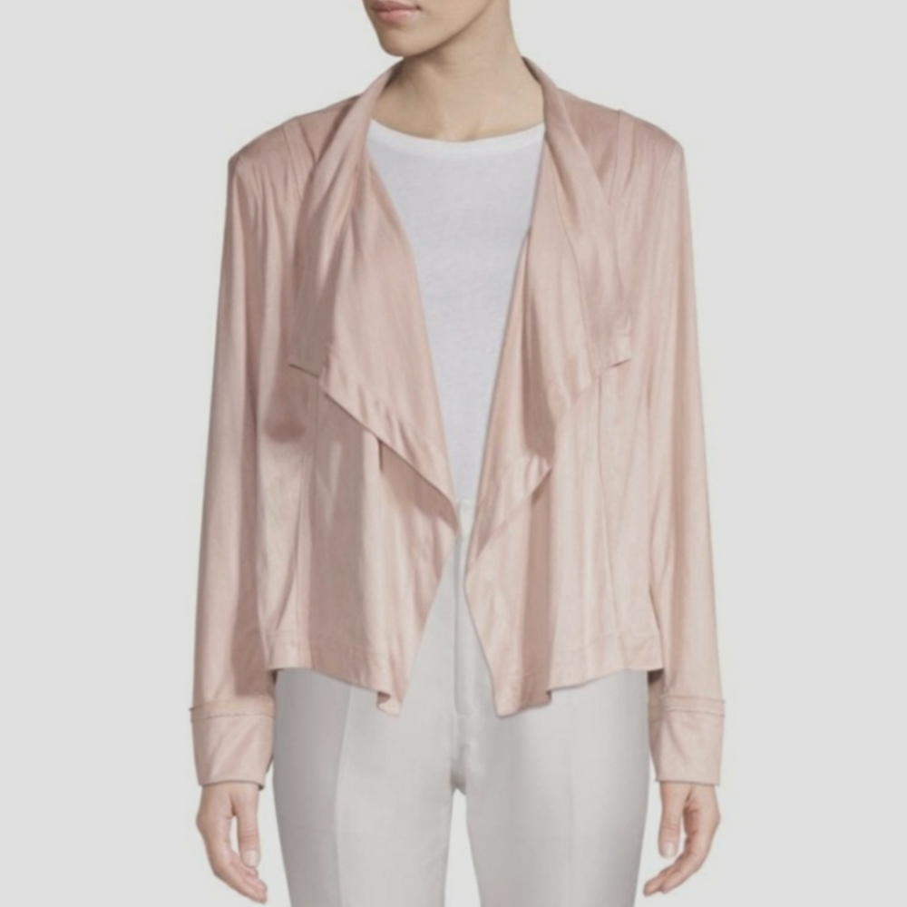 Donna Karan Draped Open Front Jacket Pink Size M